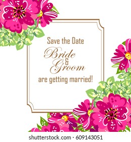 Invitation with floral background