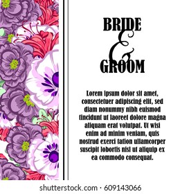 Invitation with floral background