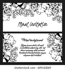Invitation with floral background