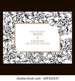 Invitation with floral background