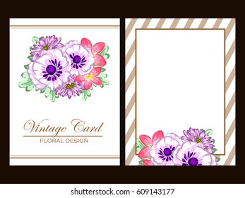 Invitation with floral background