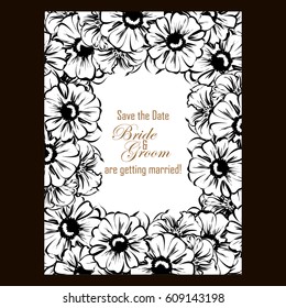 Invitation with floral background