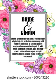 Invitation with floral background