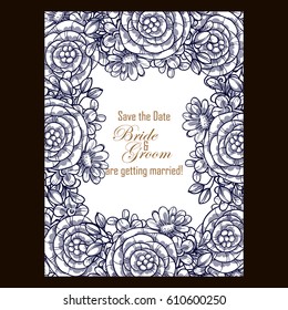 Invitation with floral background