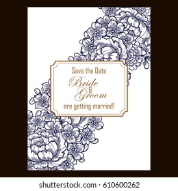 Invitation with floral background