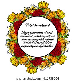 Invitation with floral background