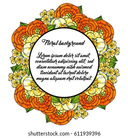 Invitation with floral background