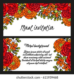 Invitation with floral background