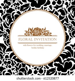 Invitation with floral background