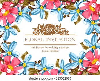 Invitation with floral background