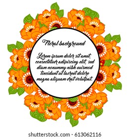 Invitation with floral background