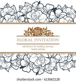 Invitation with floral background