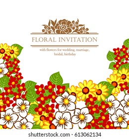 Invitation with floral background