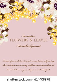 Invitation with floral background