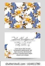 Invitation with floral background