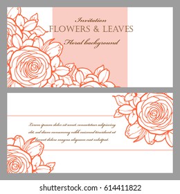 Invitation with floral background