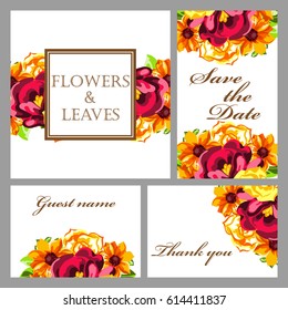Invitation with floral background