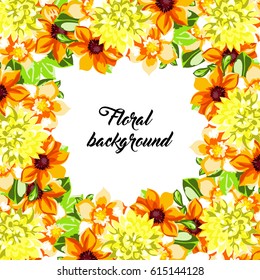Invitation with floral background