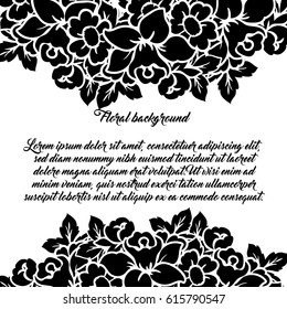 Invitation with floral background