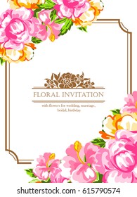 Invitation with floral background