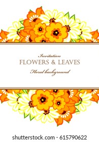Invitation with floral background