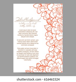 Invitation with floral background