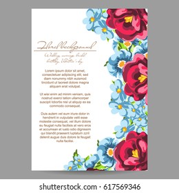 Invitation with floral background