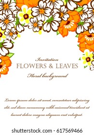 Invitation with floral background