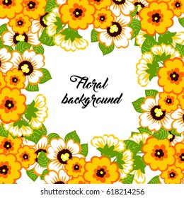 Invitation with floral background
