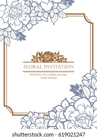 Invitation with floral background