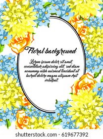Invitation with floral background