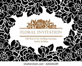 Invitation with floral background