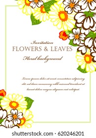 Invitation with floral background
