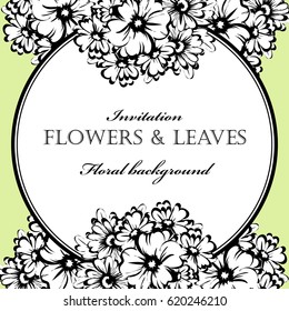 Invitation with floral background