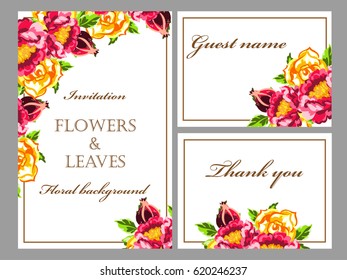 Invitation with floral background