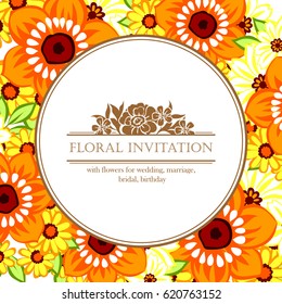 Invitation with floral background