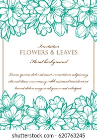 Invitation with floral background