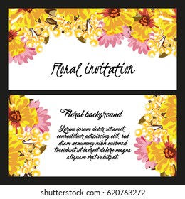 Invitation with floral background