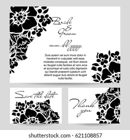 Invitation with floral background