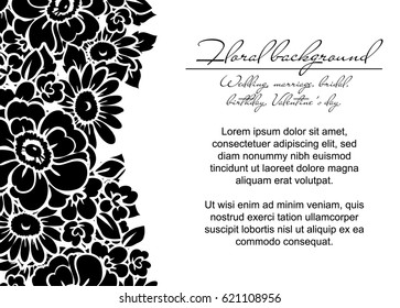 Invitation with floral background