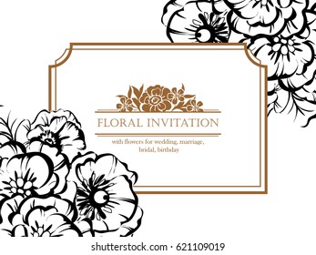 Invitation with floral background