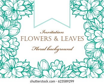 Invitation with floral background