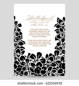 Invitation with floral background