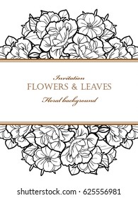 Invitation with floral background