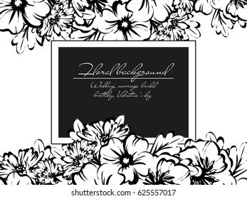 Invitation with floral background