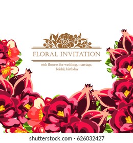 Invitation with floral background