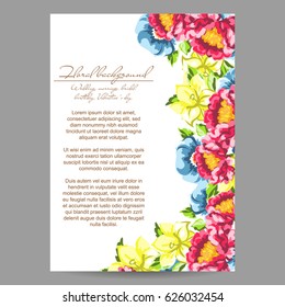 Invitation with floral background