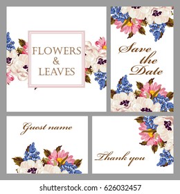 Invitation with floral background