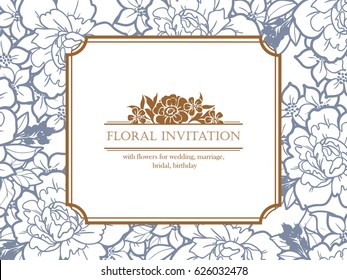 Invitation with floral background