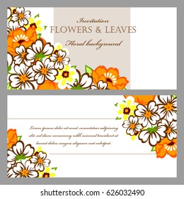 Invitation with floral background